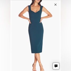 Chic Teal Sleeveless Midi Dress